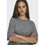 ONLY Only damstickad tröja ONLAZU Knit Dark grey melange