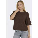 ONLY Only damstickad tröja ONLAZU Knit Seal Brown