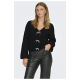 ONLY Only damstickad tröja ONLDONNA Knit Black