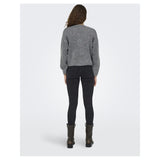 ONLY Only damstickad tröja ONLDONNA Knit Medium grey melange