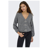 ONLY Only damstickad tröja ONLDONNA Knit Medium grey melange