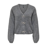 ONLY Only damstickad tröja ONLDONNA Knit Medium grey melange