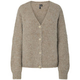 PIECES PIECES Dam Stickad Kofta PCCleo Greige Melange