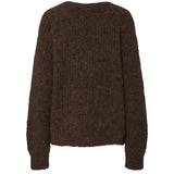 PIECES PIECES Dam Stickad Kofta PCCleo Hot Fudge Melange