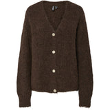 PIECES PIECES Dam Stickad Kofta PCCleo Hot Fudge Melange