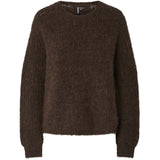PIECES PIECES Dam Stickad Tröja PCCleo Knit Hot Fudge Melange