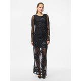 PIECES PIECES Dam klänning PCOffia Dress Black black satin band