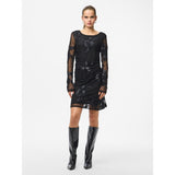 PIECES PIECES Dam klänning PCOffia Dress Black black satin band