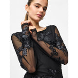 PIECES PIECES Dam klänning PCOffia Dress Black black satin band