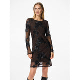 PIECES PIECES Dam klänning PCOffia Dress Delicioso Black Satin Band