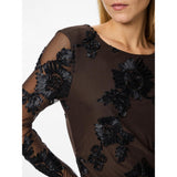 PIECES PIECES Dam klänning PCOffia Dress Delicioso Black Satin Band