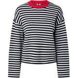 PIECES PIECES Dam stickad PCJASSY Knit Black CLOUD DANCER + HIGH RISK RED NECK