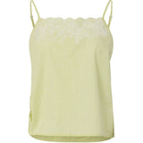 PIECES PIECES Dam topp PCGILIA Top Celery Green Embroidery edge