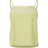 PIECES PIECES Dam topp PCGILIA Top Celery Green Embroidery edge