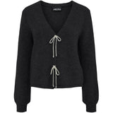 PIECES PIECES dam cardigan PCANNA Cardigan Black Silver Glitter Bow