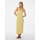 PIECES PIECES dam klänning PCFLORA Dress Pale Banana Small flower