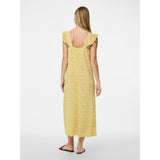 PIECES PIECES dam klänning PCFLORA Dress Pale Banana Small flower
