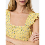 PIECES PIECES dam klänning PCFLORA Dress Pale Banana Small flower