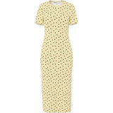 PIECES PIECES dam klänning PCFLORA Dress French Vanilla Brown polka dots