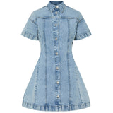 PIECES PIECES dam klänning PCSILKE Dress Light Blue Denim