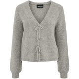 PIECES PIECES dam cardigan PCANNA Cardigan Dove Silver Glitter Bow