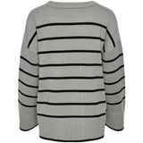 PIECES PIECES dam stickad PCMATHILDE Restudsalg Medium Grey Melange BLACK