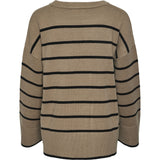 PIECES PIECES dam stickad PCMATHILDE Knit Taupe Gray BLACK
