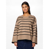 PIECES PIECES dam stickad PCMATHILDE Knit Taupe Gray BLACK