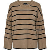 PIECES PIECES dam stickad PCMATHILDE Knit Taupe Gray BLACK