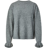 PIECES PIECES dam stickad tröja PCSALLY Knit Medium grey melange