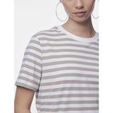 PIECES PIECES dam tee PCRIA T-shirt Silver Mink BRIGHT WHITE