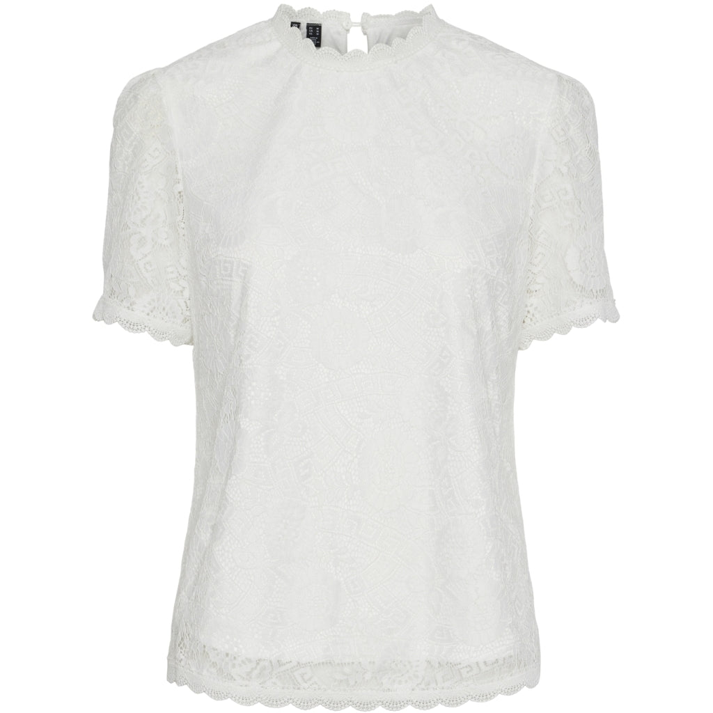 Pcolline Ss Lace Top Cloud Dancer