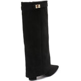 SHOES Sof Dam folded boots 9501A Shoes Black