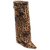 SHOES Sof Dam folded boots 9501A Shoes Leopard