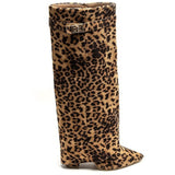 SHOES Sof Dam folded boots 9501A Shoes Leopard