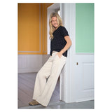 Black Colour Svart färg dambyxor BCBOX Pant Off White
