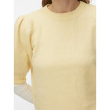 Vero Moda VERO MODA Dam Pullover VMDoffy Knit Golden Haze WHITE MELANGE