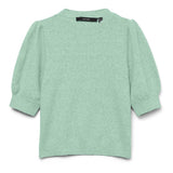 Vero Moda VERO MODA Dam Pullover VMDoffy Knit Birds Egg Green MELANGE