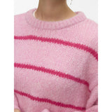 Vero Moda VERO MODA Dam Pullover VMMaybe Pullover Bonbon W. BIRCH MELANGE + CABARET STRIPE