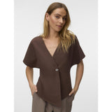 Vero Moda VERO MODA Dam Topp VMSONJA Top Chocolate Martini SILVER BUTTON