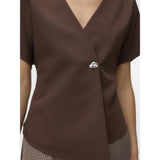 Vero Moda VERO MODA Dam Topp VMSONJA Top Chocolate Martini SILVER BUTTON