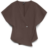 Vero Moda VERO MODA Dam Topp VMSONJA Top Chocolate Martini SILVER BUTTON
