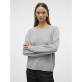 Vero Moda VERO MODA Dam Tröja VMDoffyshine Blouse Light Grey Melange Silver Lurex