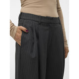 Vero Moda VERO MODA dam byxor VMSILJE Pant Dark Grey Melange PINSTRIPE