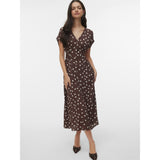 Vero Moda VERO MODA dam klänning VMELISA Dress Chocolate Martini Snow white dot