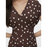 Vero Moda VERO MODA dam klänning VMELISA Dress Chocolate Martini Snow white dot