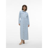 Vero Moda VERO MODA dam klänning VMMOLLY Dress Light Blue Denim