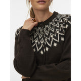 Vero Moda VERO MODA dam kofta VMKARLA Cardigan Chocolate Torte MELANGE W. BLACK + BIRCH