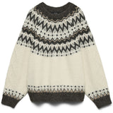 Vero Moda VERO MODA dam pullover VMJULIANA Pullover Birch Pattern CHOCLATE TORTE/SILVER MINK/BLACK