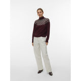 Vero Moda VERO MODA dam pullover VMKARLA Pullover Windsor Wine MELANGE W. BLACK + BIRCH